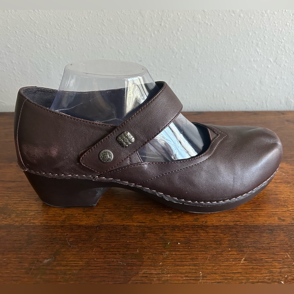 Dansko Mahogany Leather Mary Jane Work Professional Clogs Womens 42